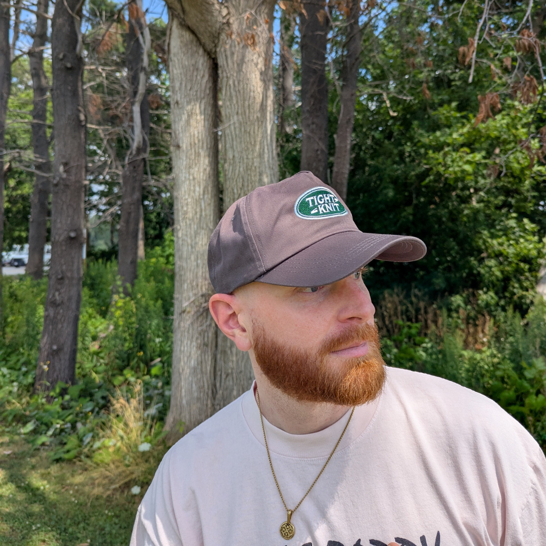 Tight Knit Oval Brown 5 Panel Hat